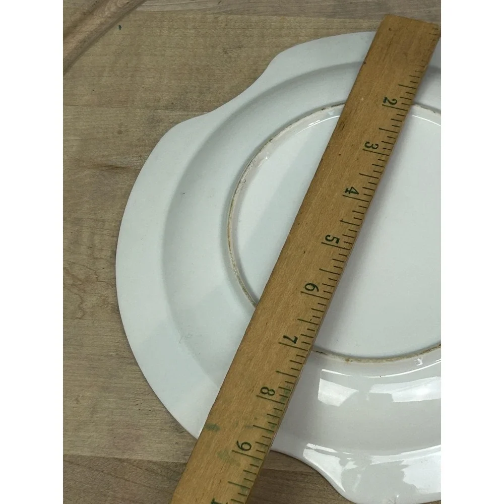 Vintage‎ White Porcelain Horse Ashtray Round Gold Trim Equestrian Decor Smoking